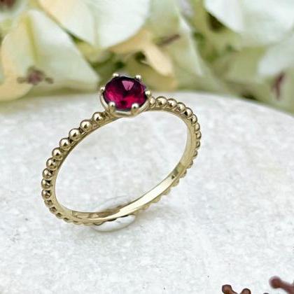 Natural Ruby Solid Gold Engagement Solitaire Ring,..