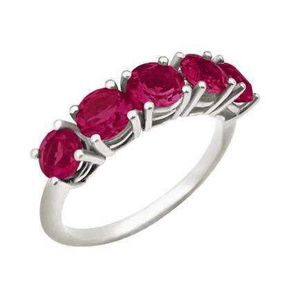 Solid Gold Engagement Ring With Natural Ruby,..