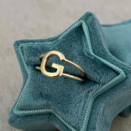 Solid Gold Letter Ring, 9k Gold, 18k Gold, Custom..