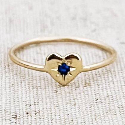  18k solid gold promise heart ring,..